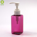 100ml empty square shampoo cosmetic clear colored plastic pump bottle